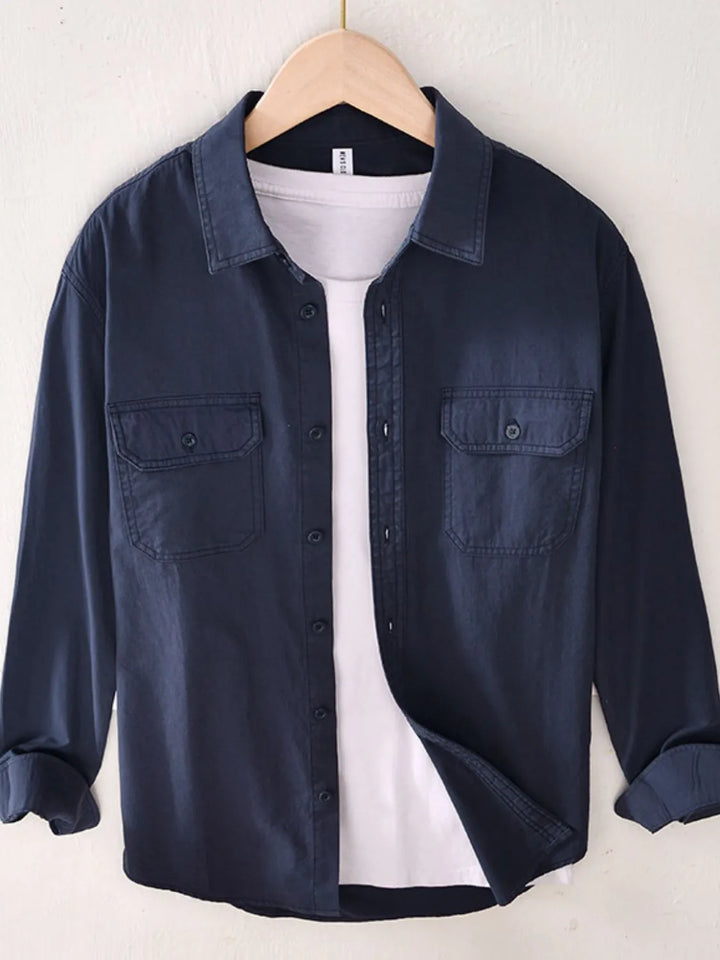 Men's Button Up Long Sleeve Shirt - cas7m
