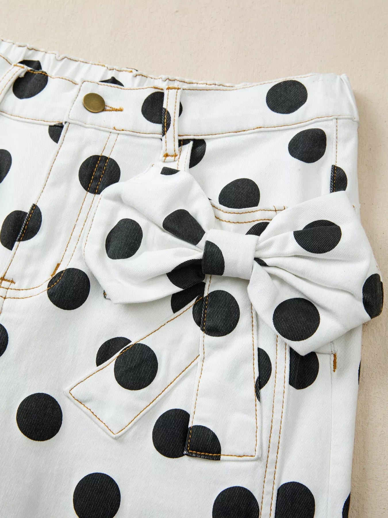 Polka Dot High-Waisted Jeans - cas7m