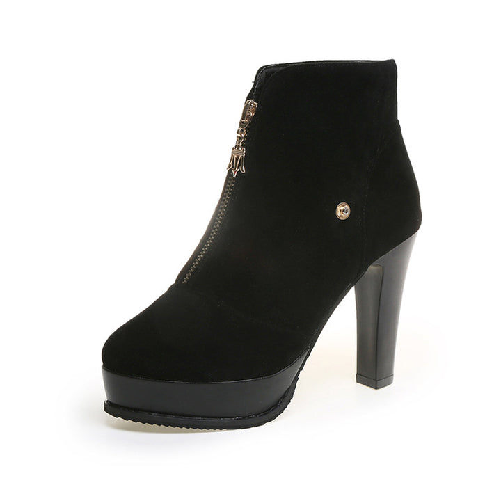Korean Style Women's Stretch High Heel Knee Boots