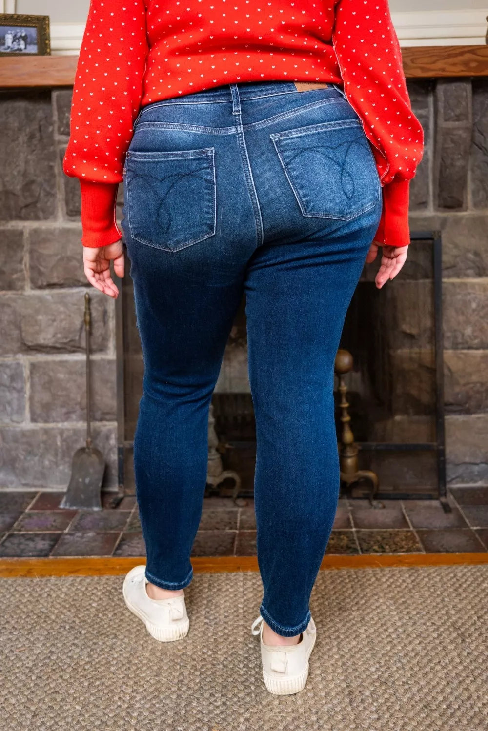 Judy Blue Full Size Washed Thermal Skinny Jeans Plus Size - cas7m
