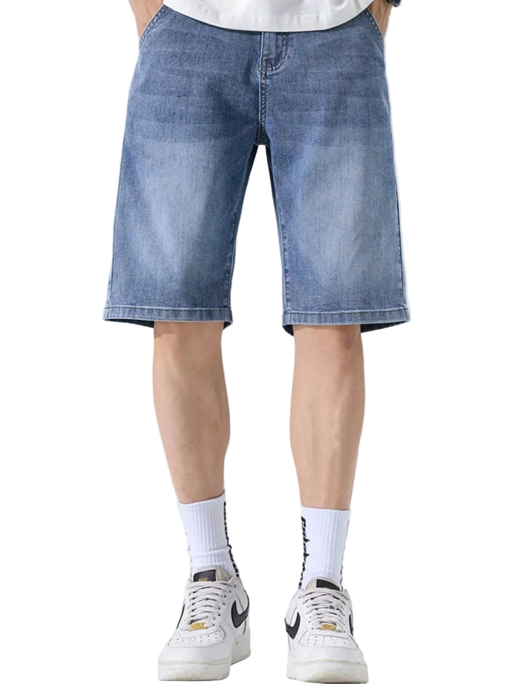 Men's Washed Loose Fit Denim Shorts - cas7m