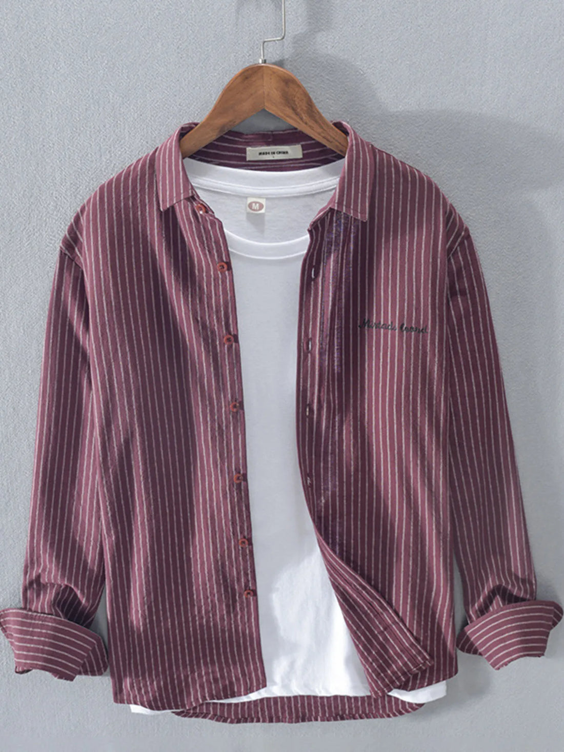 Men's Plus Size Button Up Long Sleeve Shirt - cas7m