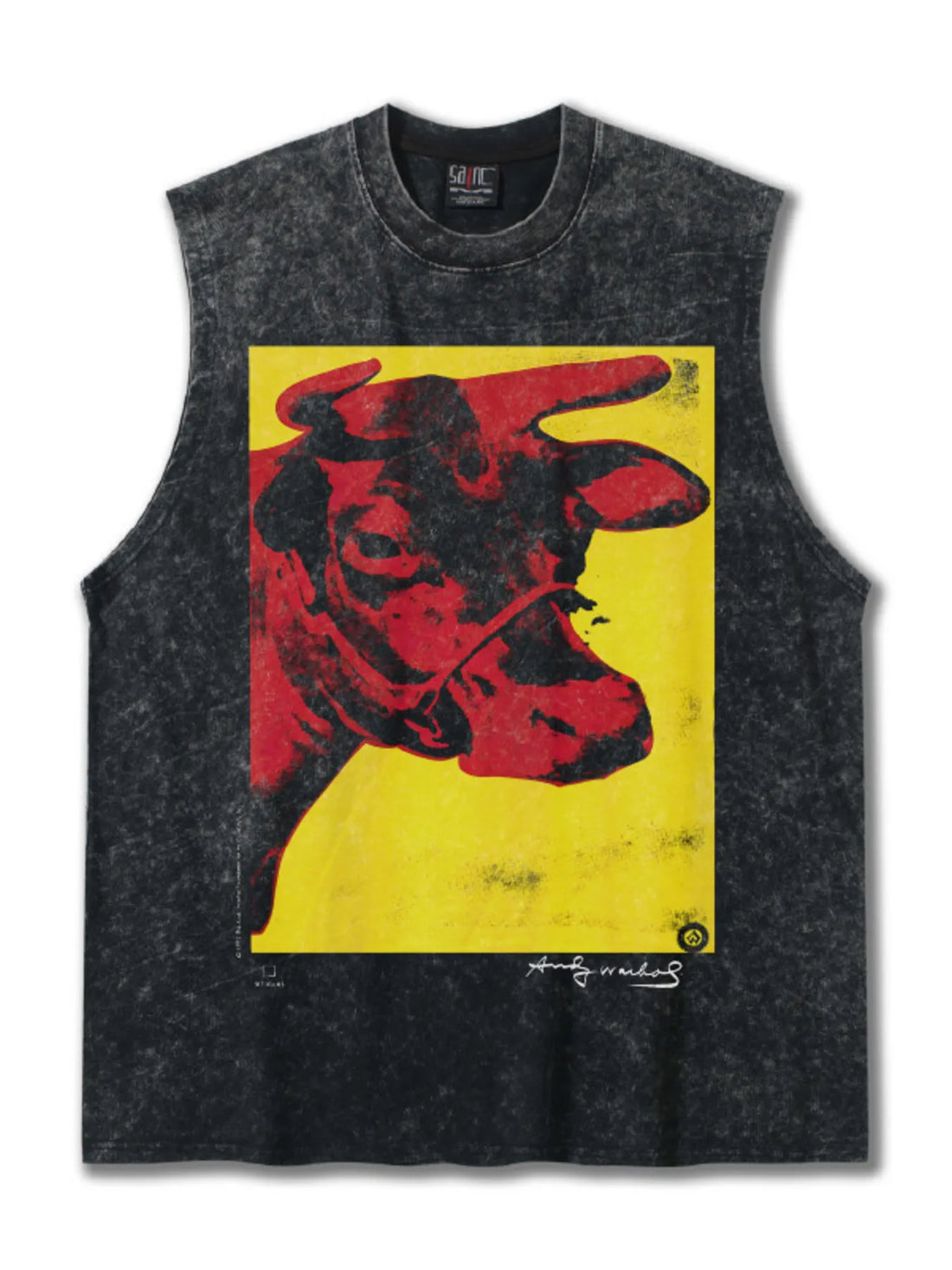 Men's Cow Graphic Round Neck Tank - cas7m