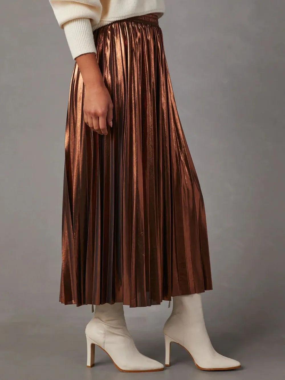 Pleated Midi Skirt - cas7m