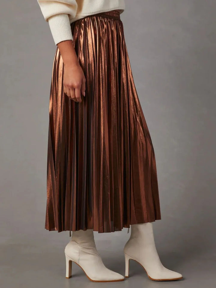 Pleated Midi Skirt - cas7m