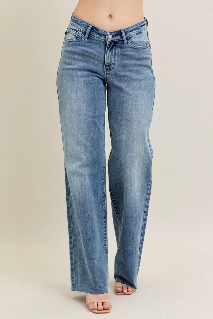 Judy Blue Full Size V - Front Baggy Jeans Plus Size - cas7m