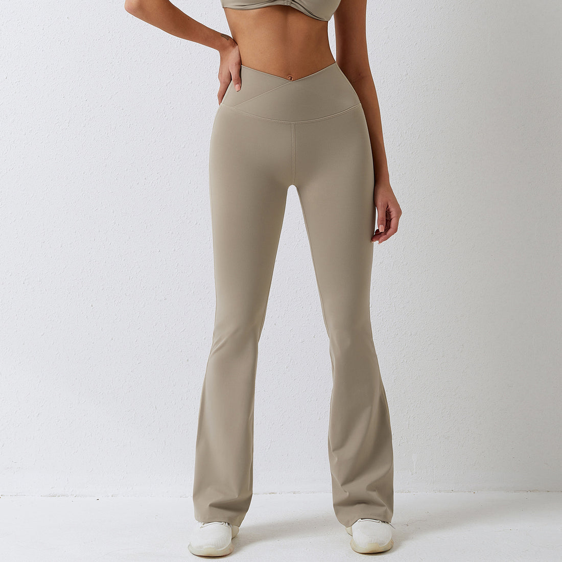 Brushed Tight Dance Wide-leg Pants High Waist Hip Lift - cas7m