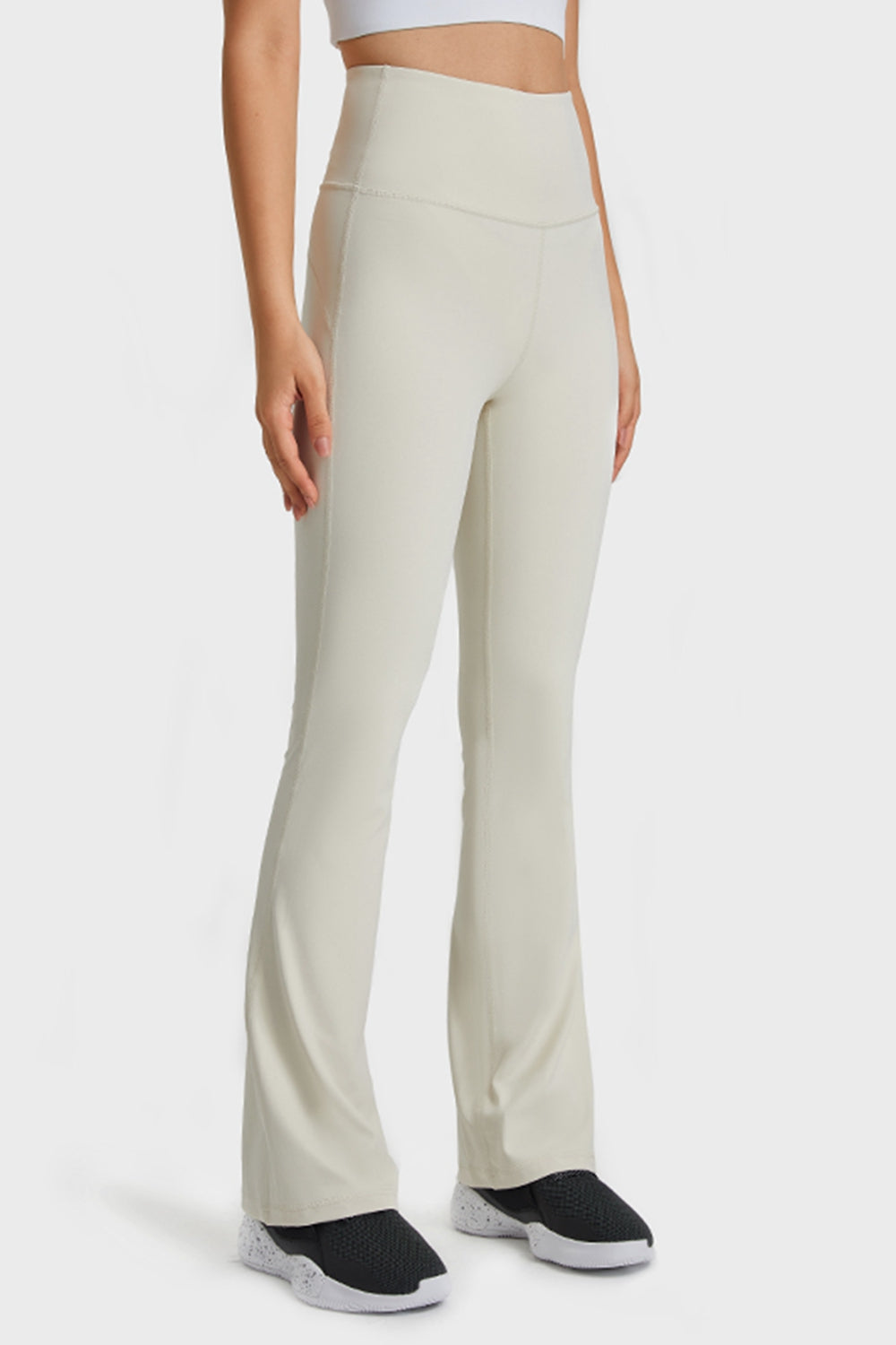 Millennia Elastic Waist Flare Yoga Pants - cas7m