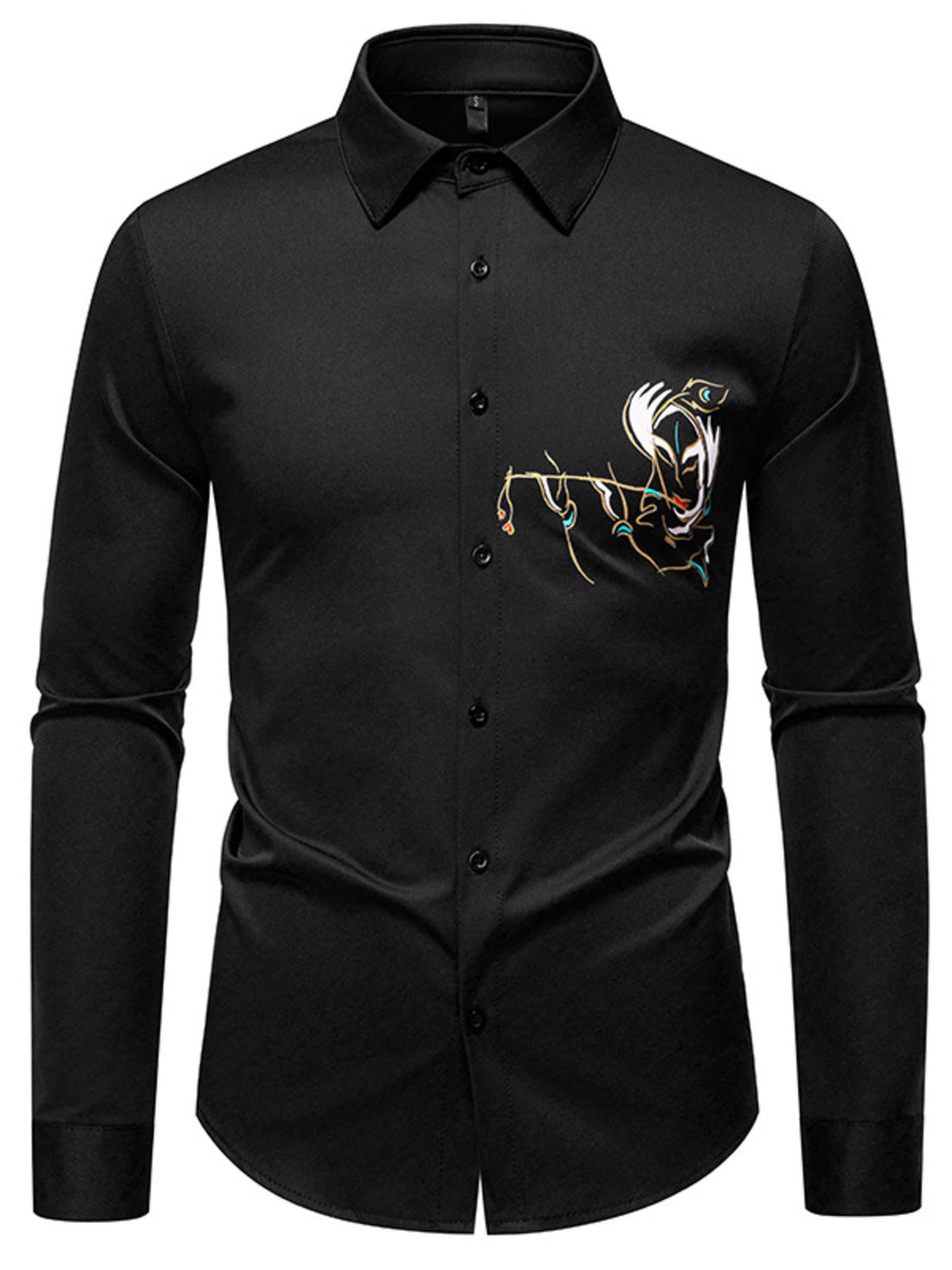 Men's Button Up Long Sleeve Shirt - cas7m