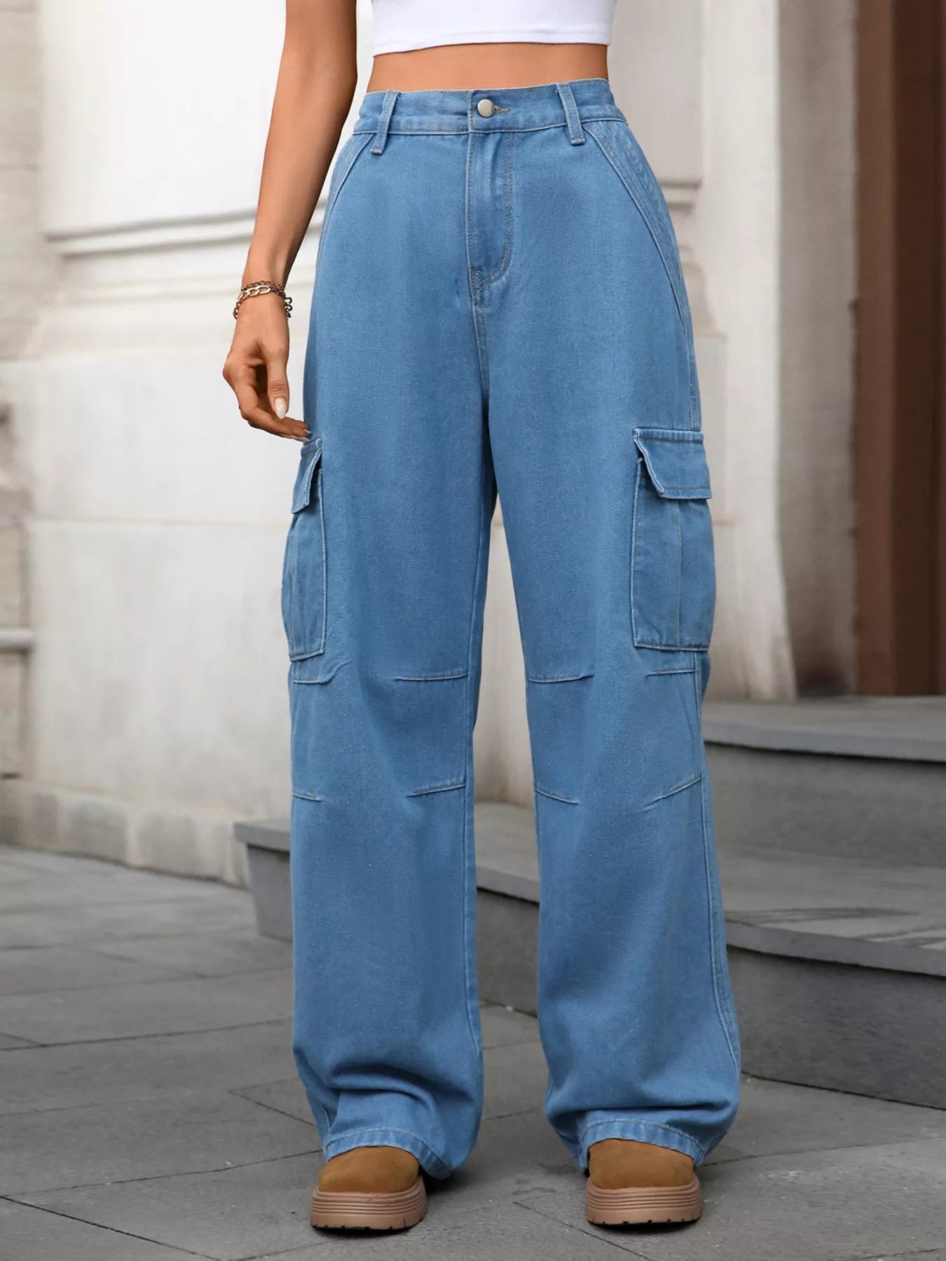 Relaxed Fit Cargo Jeans - cas7m