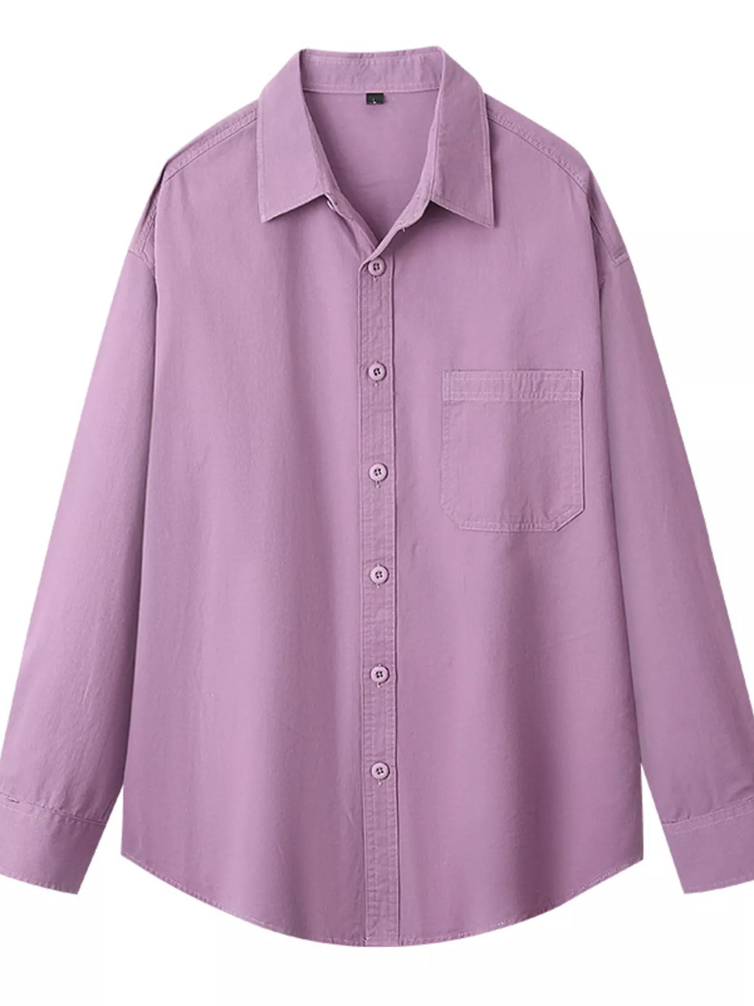 Men's Plus Size Button Up Long Sleeve Shirt - cas7m
