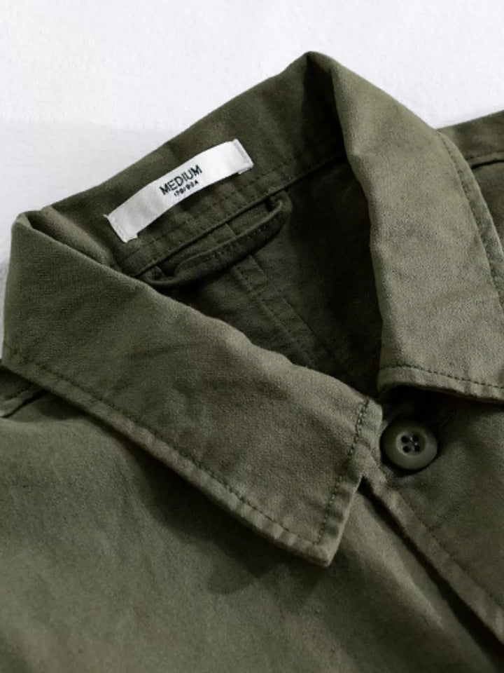 Men's Plus Size Button Up Long Sleeve Shirt - cas7m