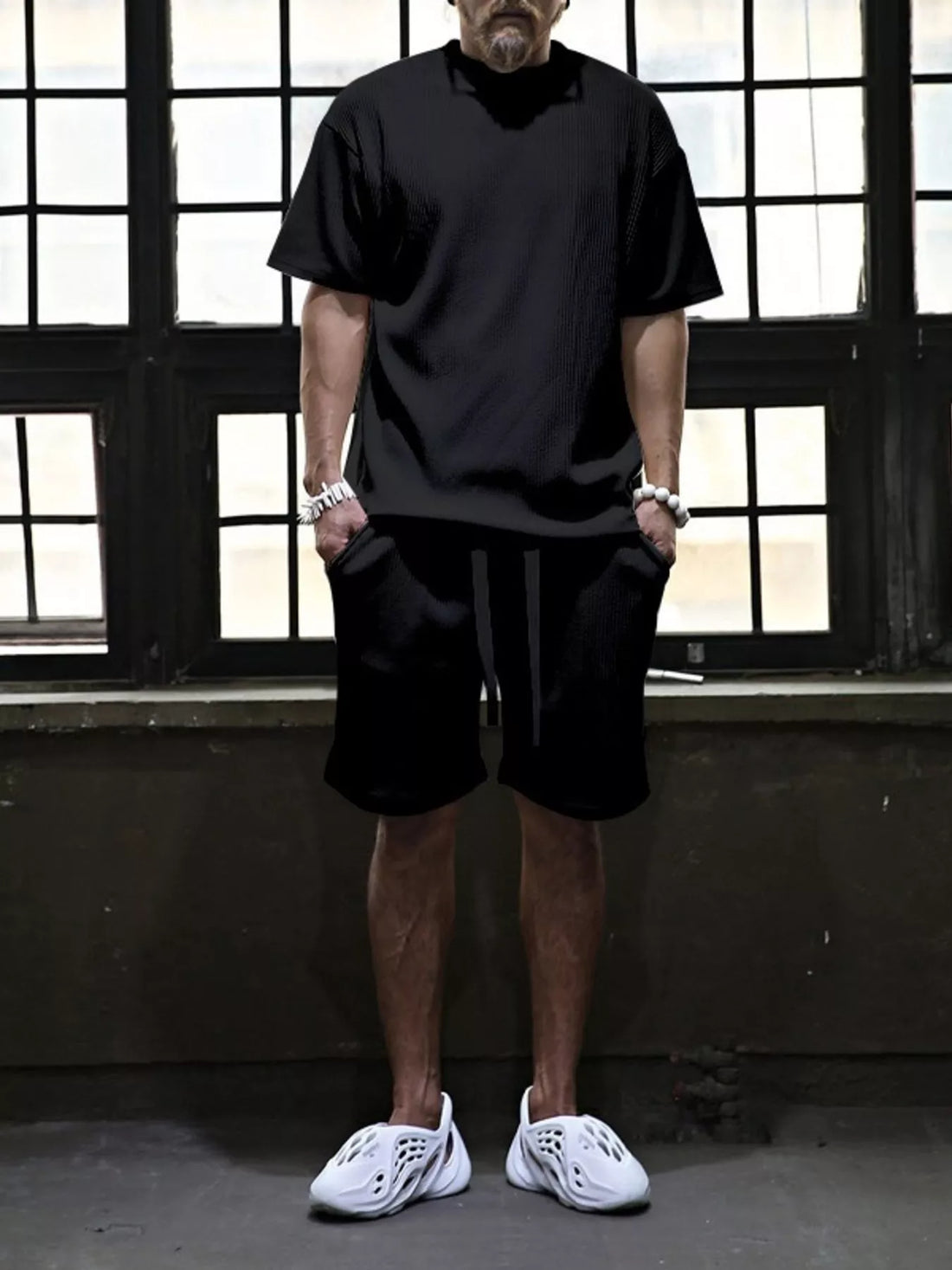 Men's Full Size Short Sleeve Top and Shorts Set Plus Size - cas7m
