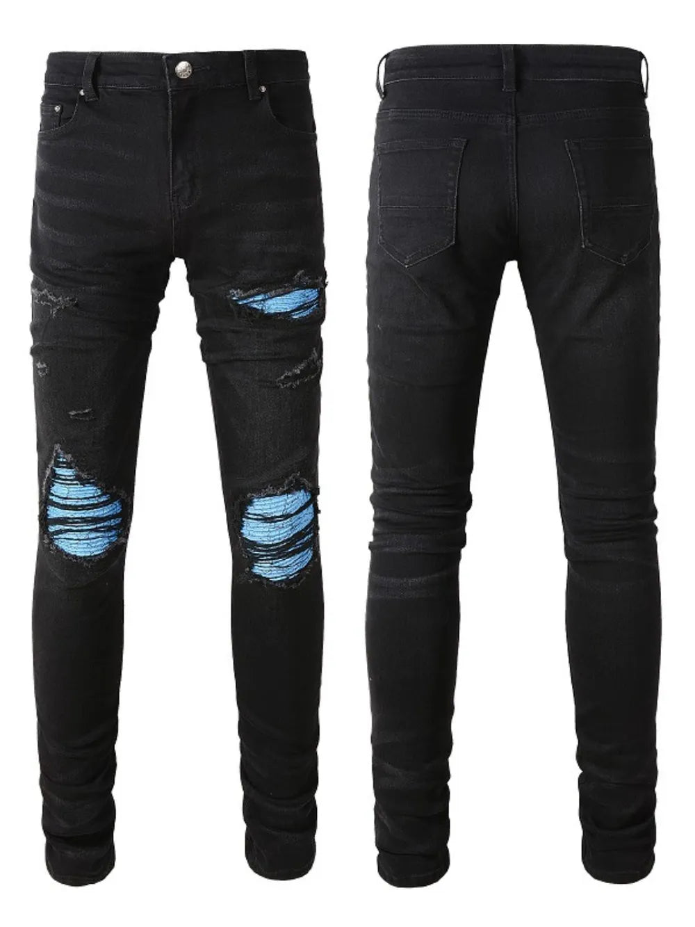 Men's Distressed Skinny Jeans - cas7m
