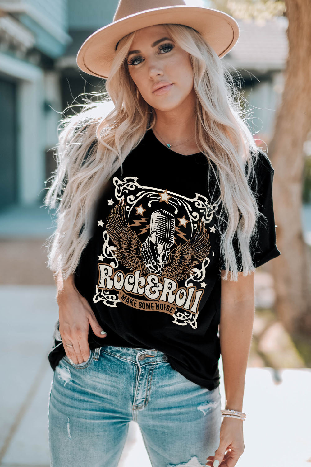 Slogan Graphic Short Sleeve T-Shirt - cas7m