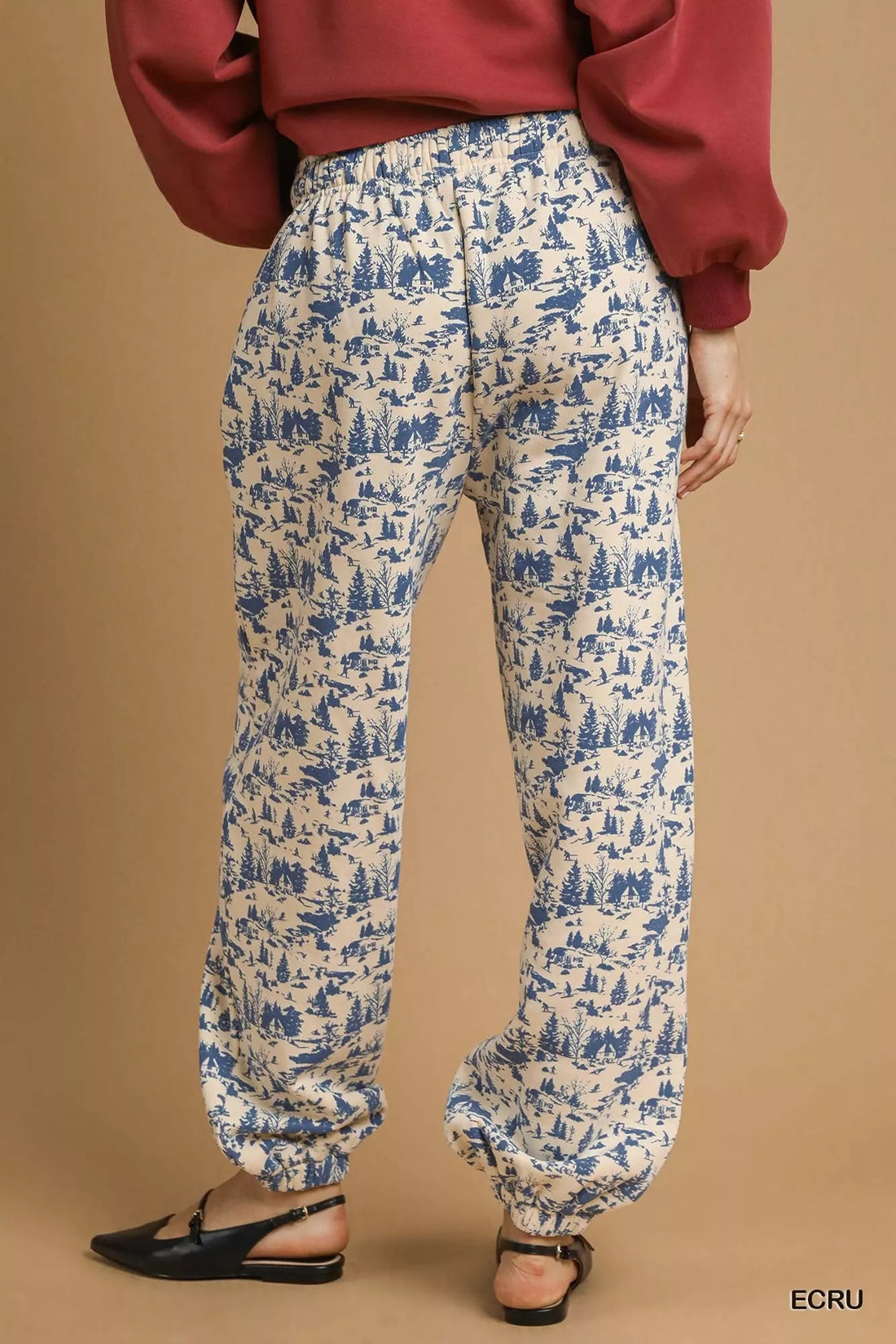 Umgee Scenic Print Casual Sweatpants - cas7m