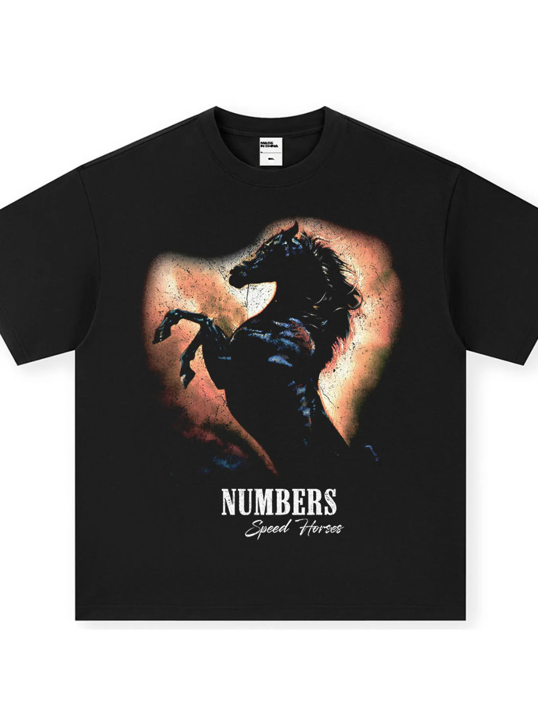Men's Vintage Washed Horse Graphic T-Shirt - cas7m