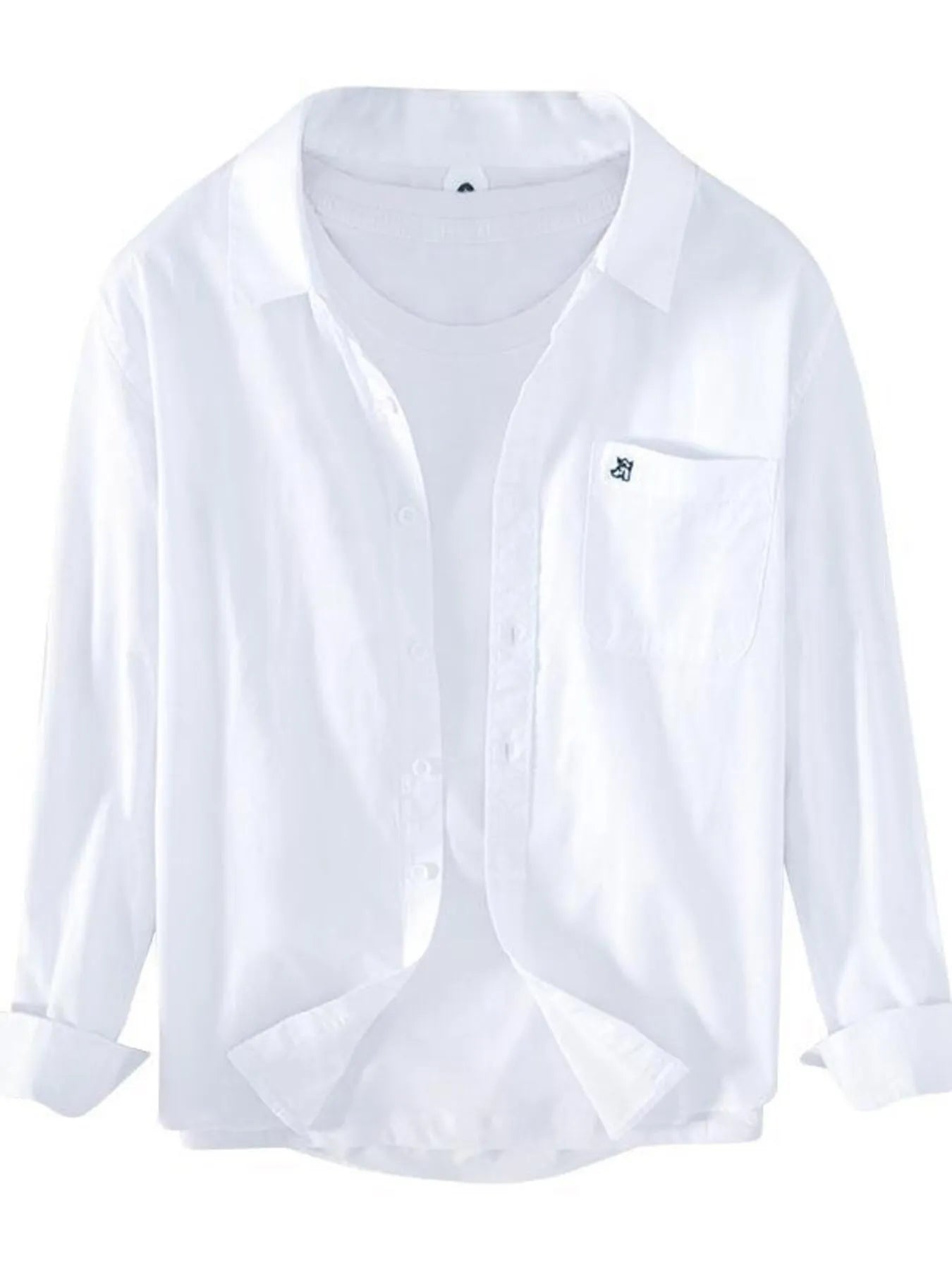 Men's Plus Size Button Up Long Sleeve Shirt - cas7m