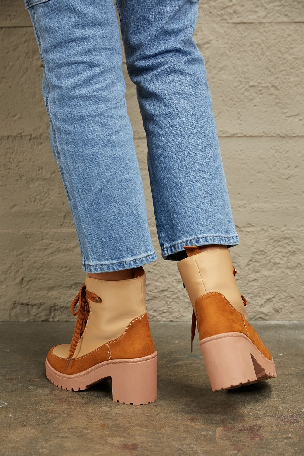 East Lion Corp Lace Up Lug Booties - cas7m