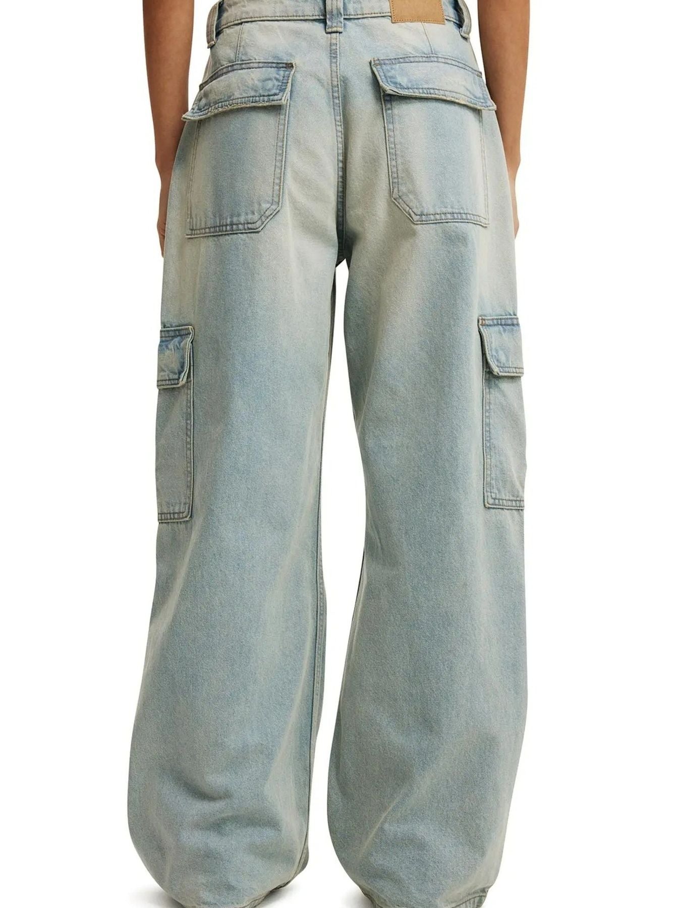 Wide Leg Cargo Jeans - cas7m