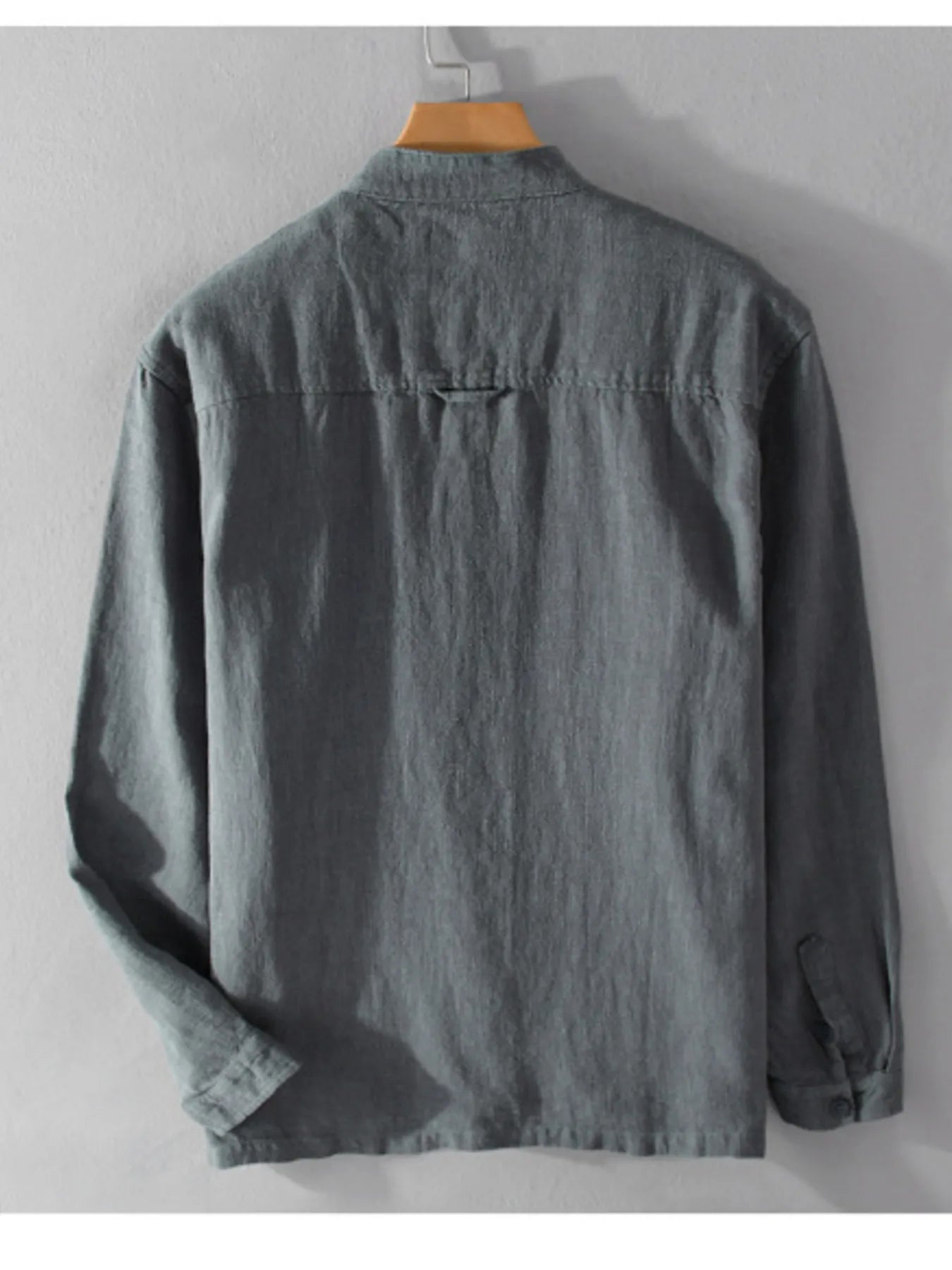 Men's Plus Size Button Up Long Sleeve Shirt - cas7m