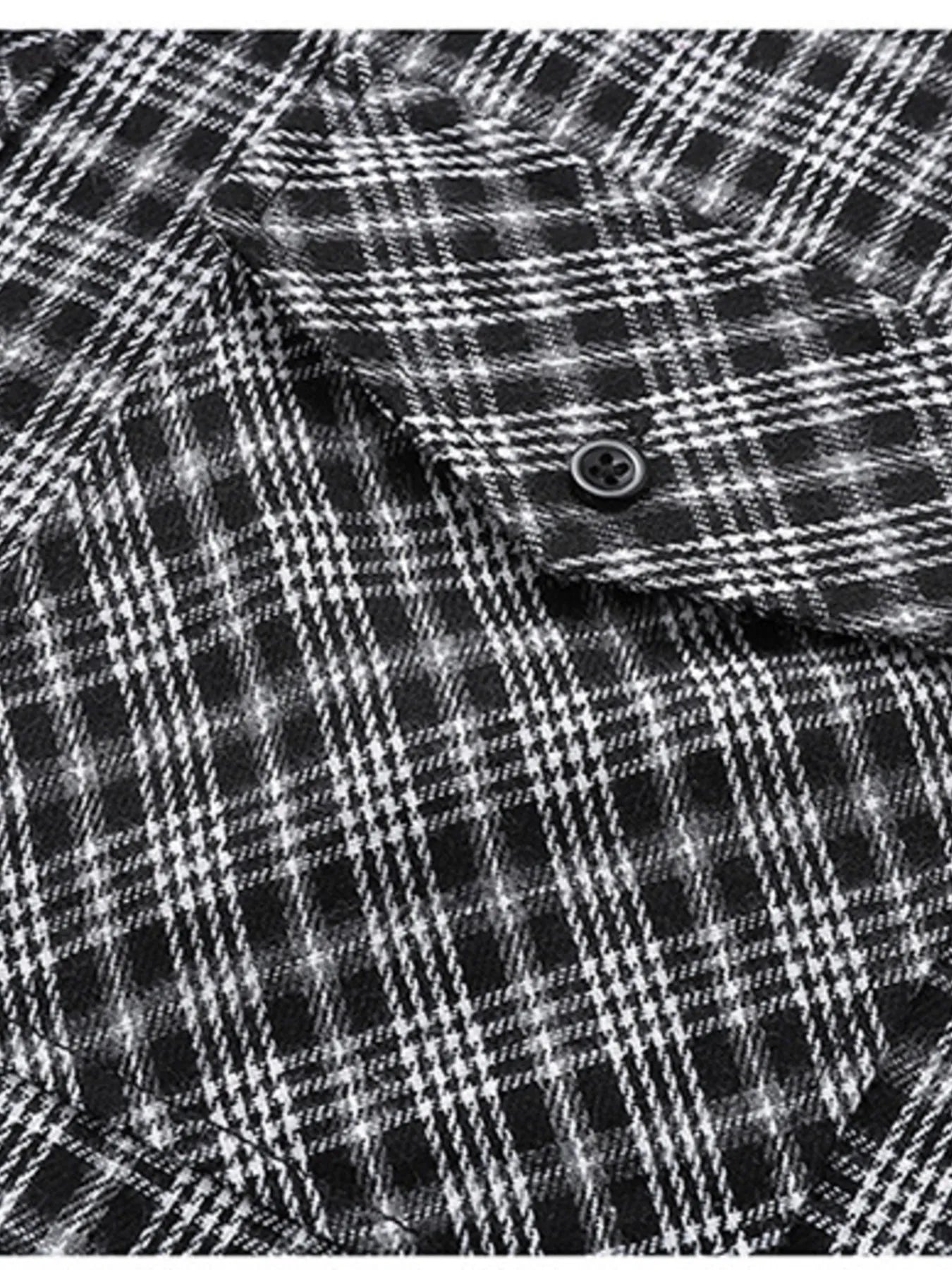 Men's Casual Plaid Long Sleeve Shirt - cas7m
