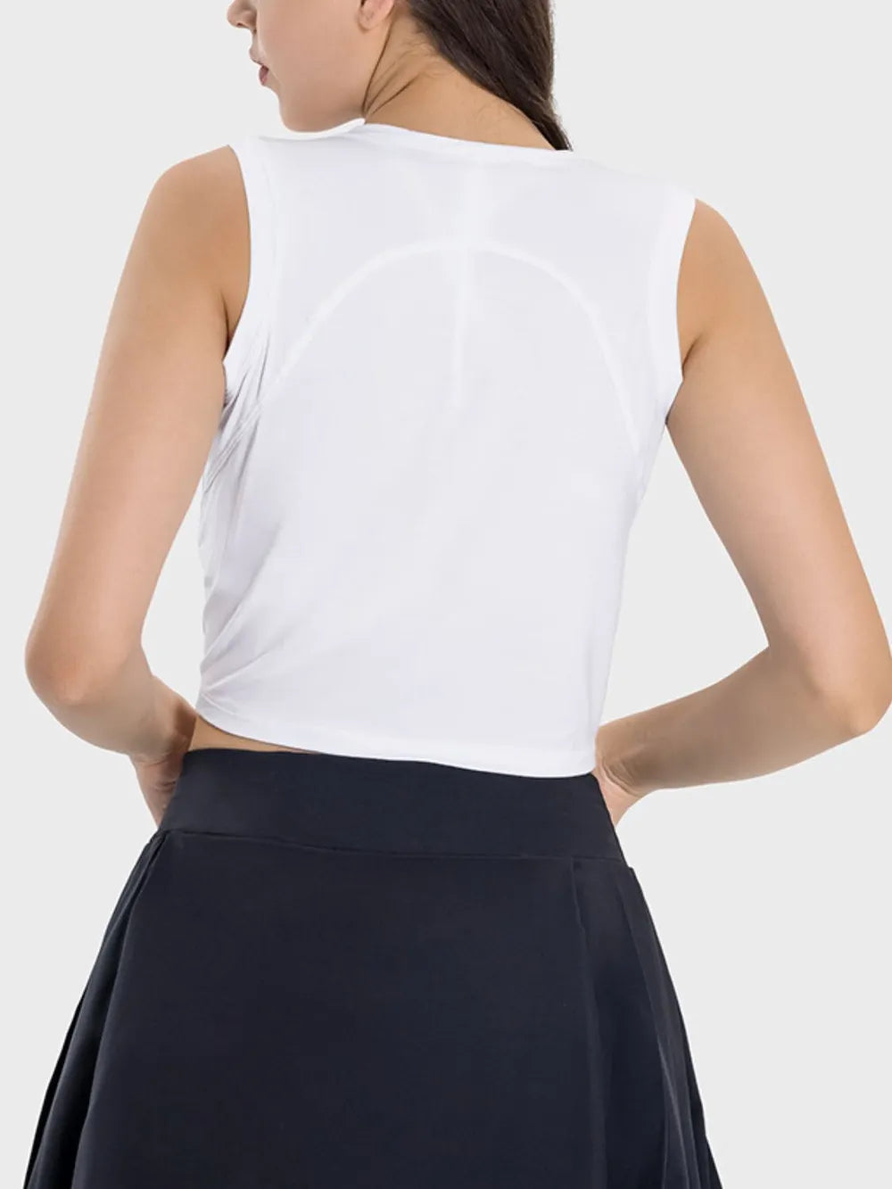 Millennia Drawstring Ruched Wide Strap Active Tank - cas7m
