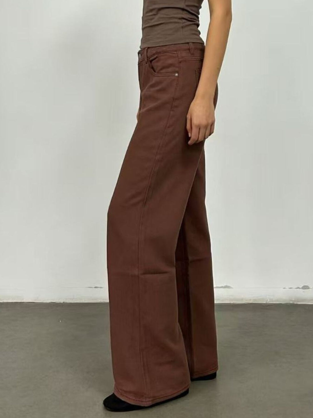 Butterfly Back Wide Leg Jeans - cas7m
