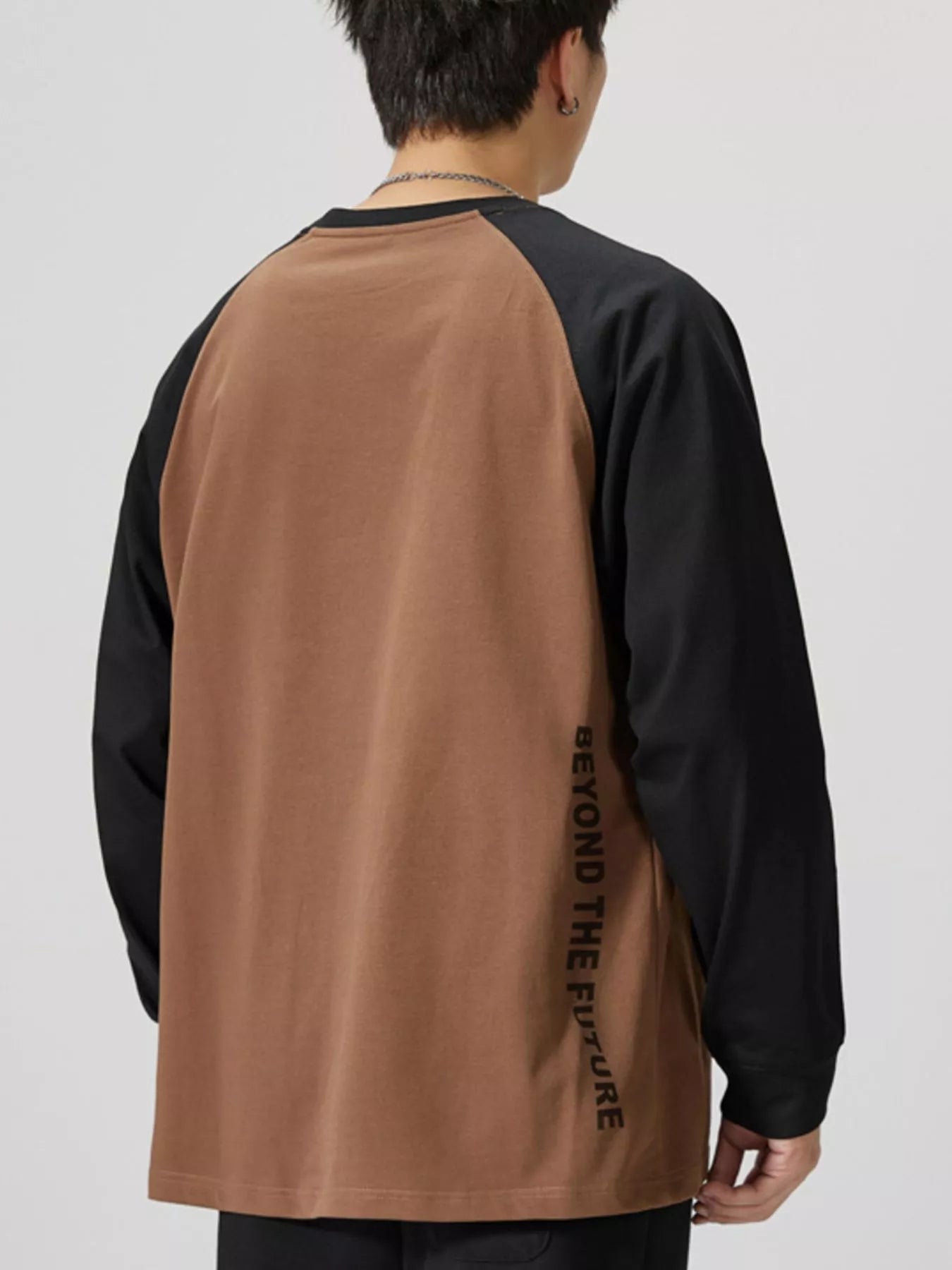 Men's Plus Size Round Neck Raglan Sleeve T-Shirt - cas7m