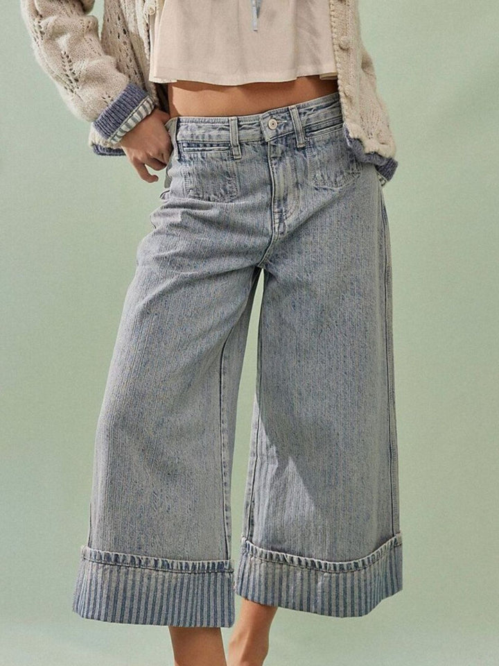 Wide-Leg Cropped Jeans - cas7m