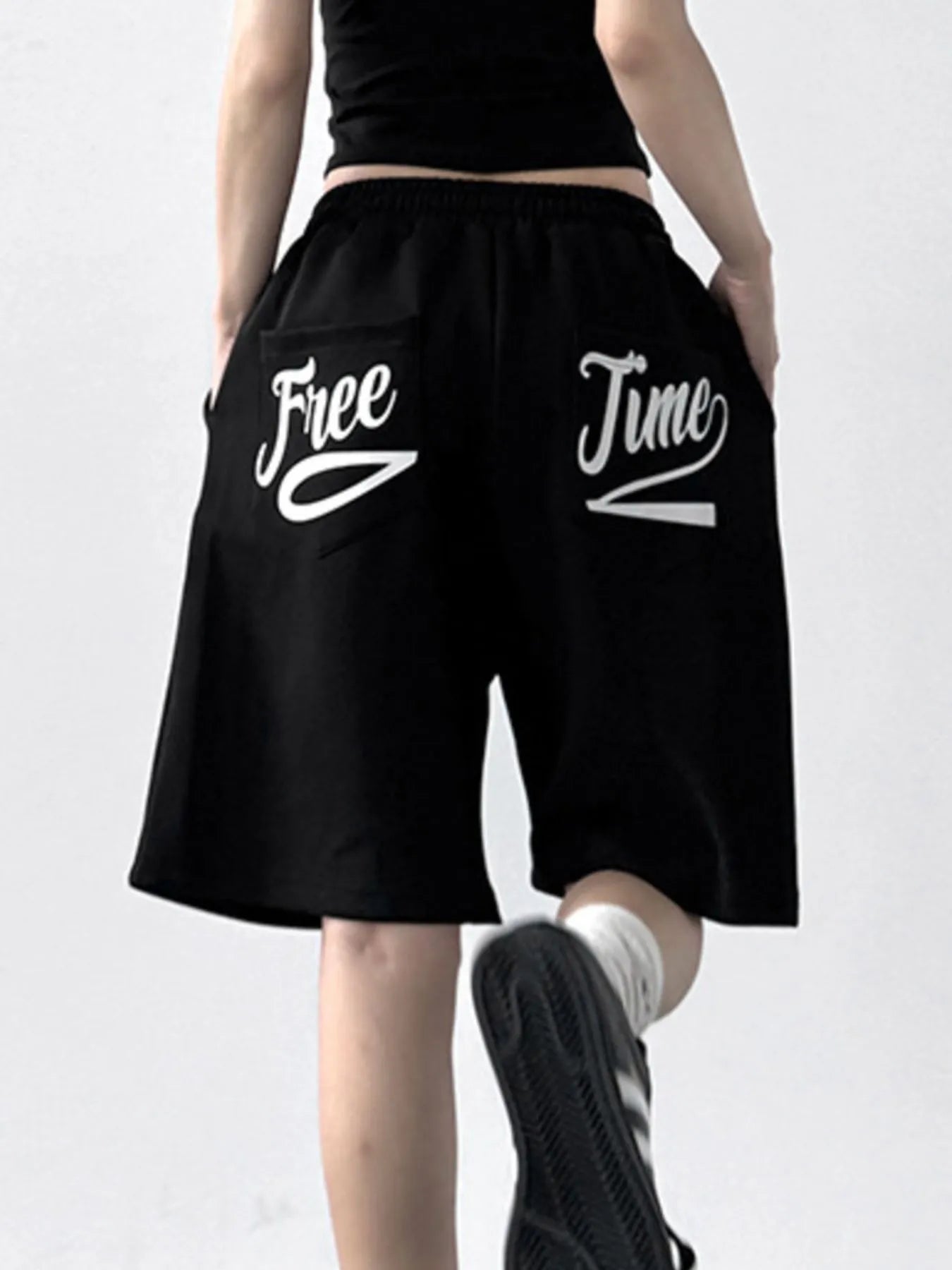 Drawstring Wide Leg Shorts - cas7m
