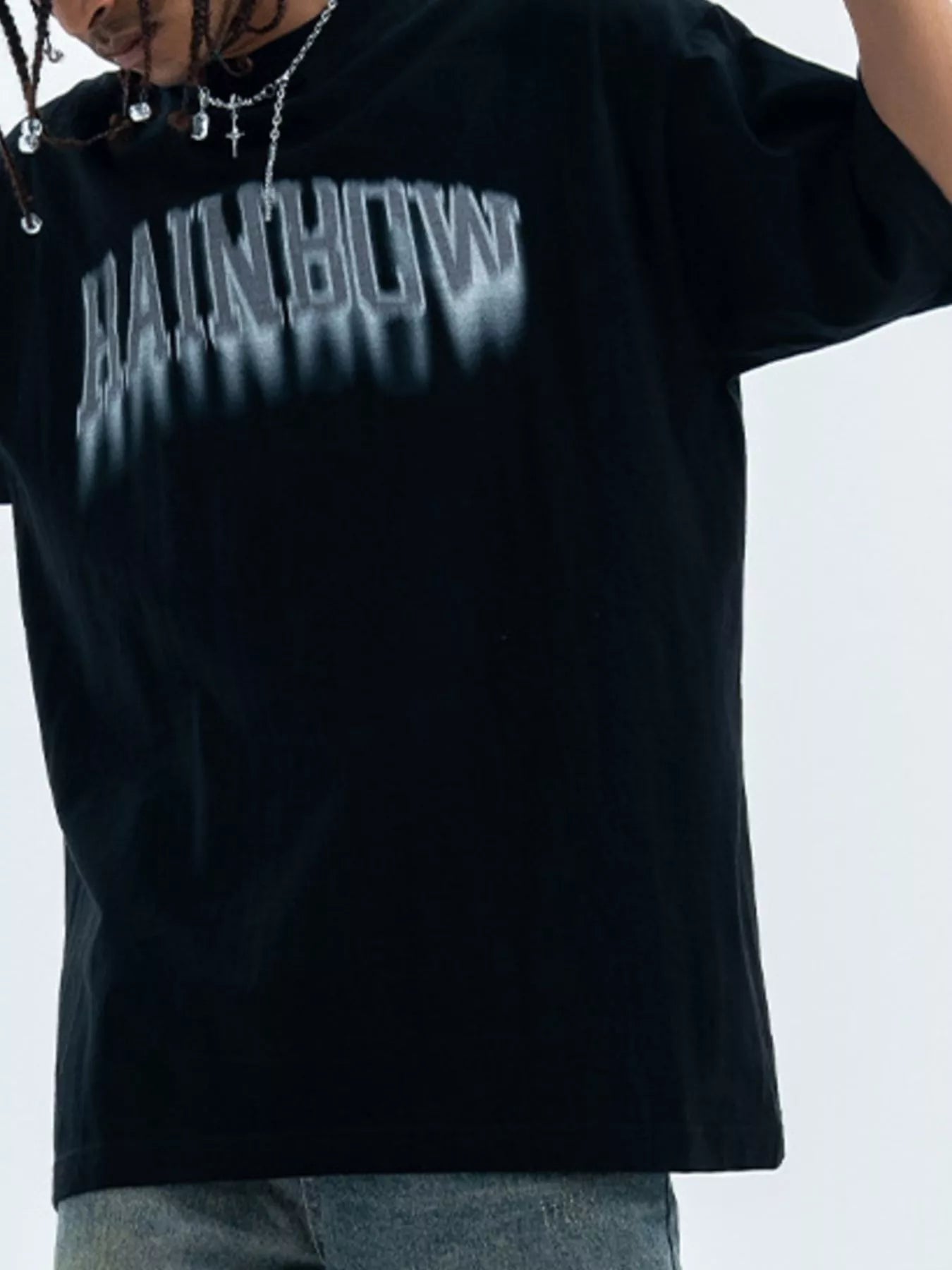 Men's Letter Round Neck Short Sleeve T-Shirt - cas7m