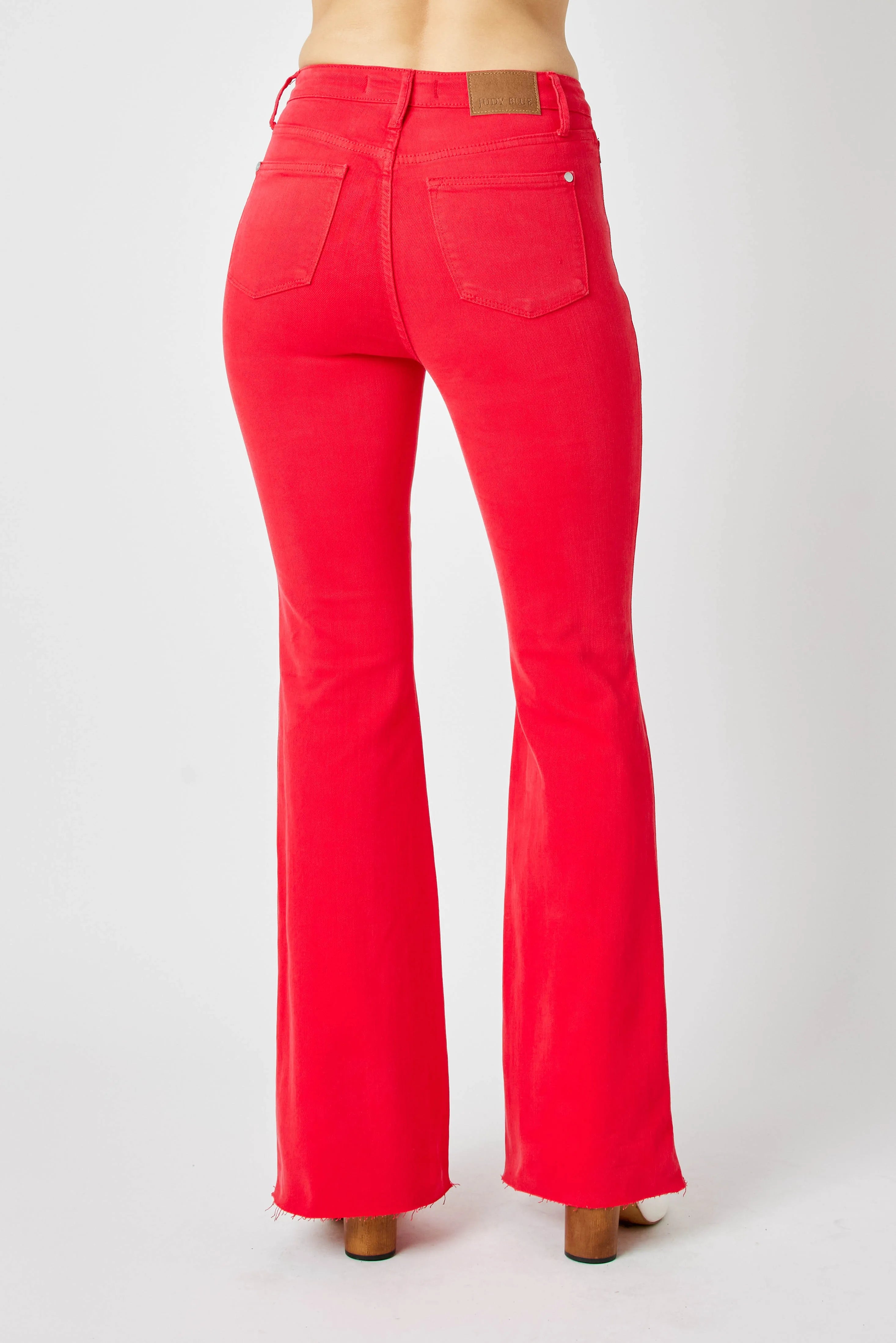Judy Blue Full Size Hw Tummy Control Garment Dyed Flare Jeans Plus Size - cas7m