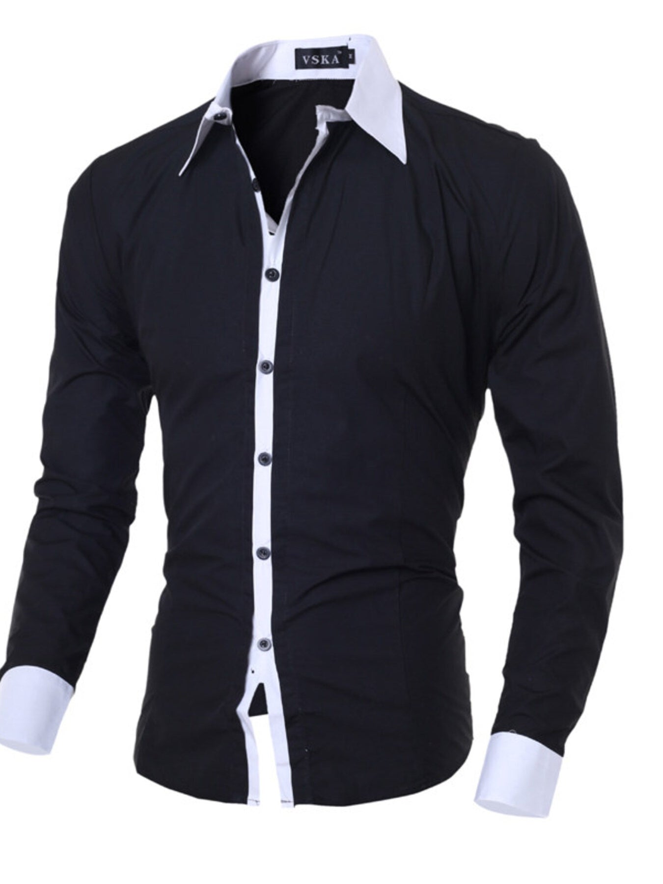 Men's Slim Fit Long Sleeve Shirt - cas7m