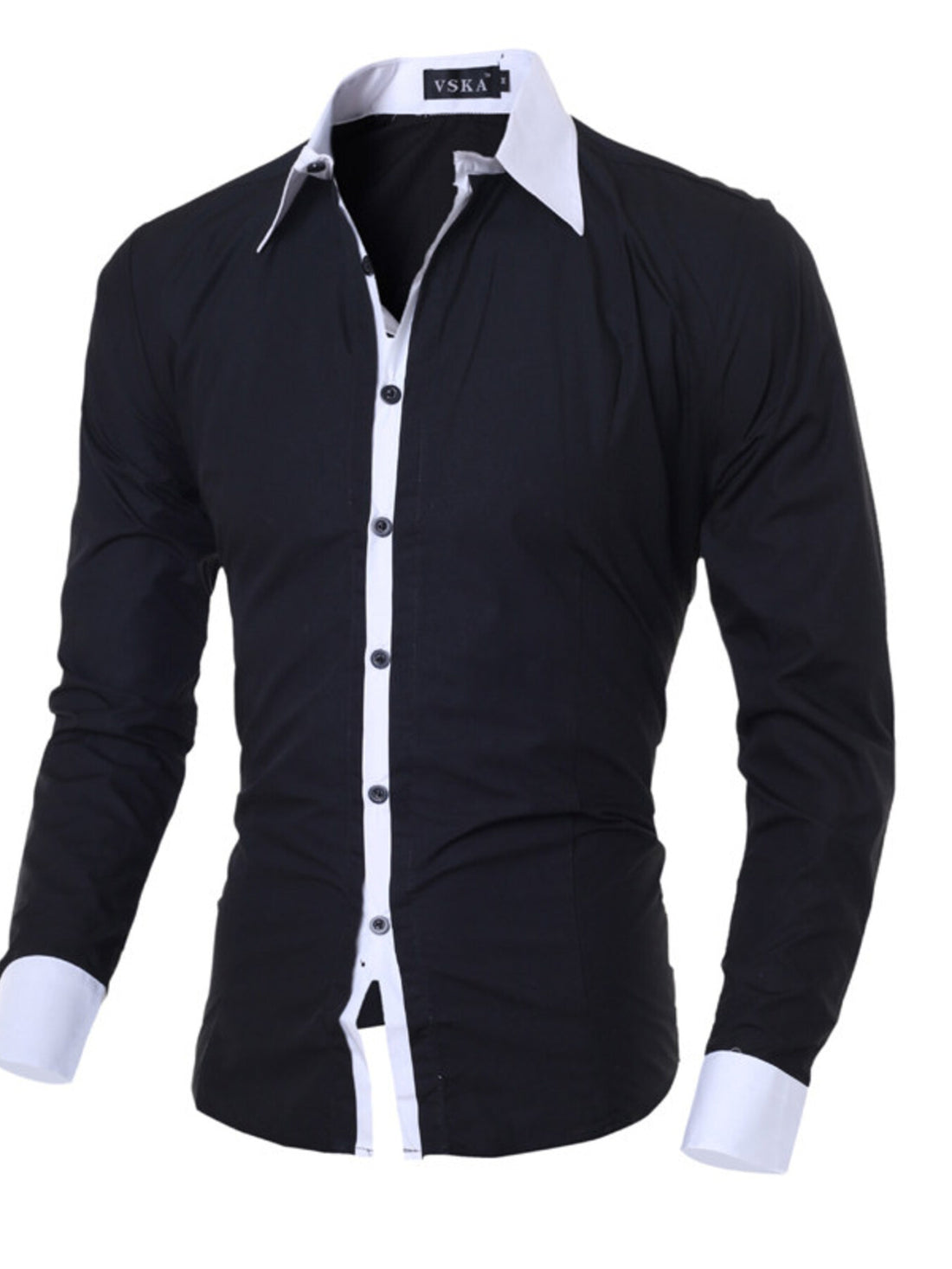 Men's Slim Fit Long Sleeve Shirt - cas7m