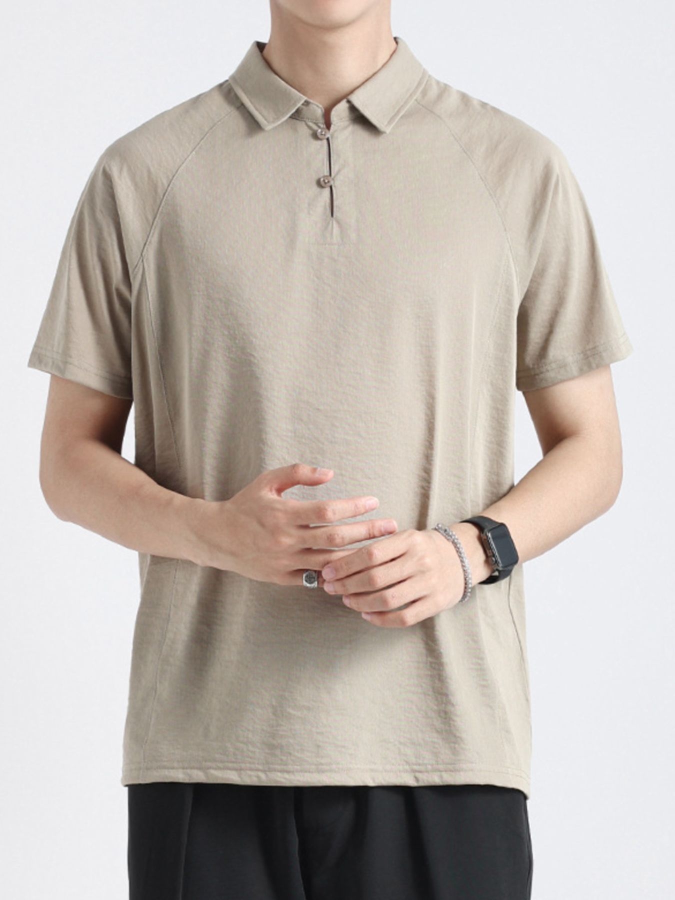 Men's Plus Size Lightweight Short Sleeve Polo - cas7m