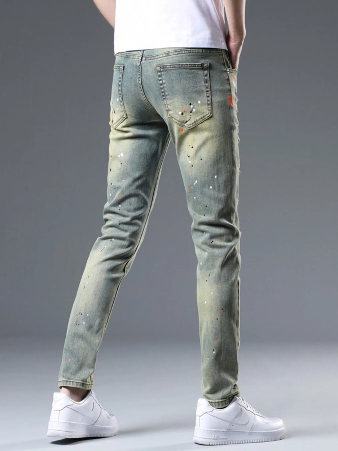 Men's Distressed Slim Fit Jeans - cas7m