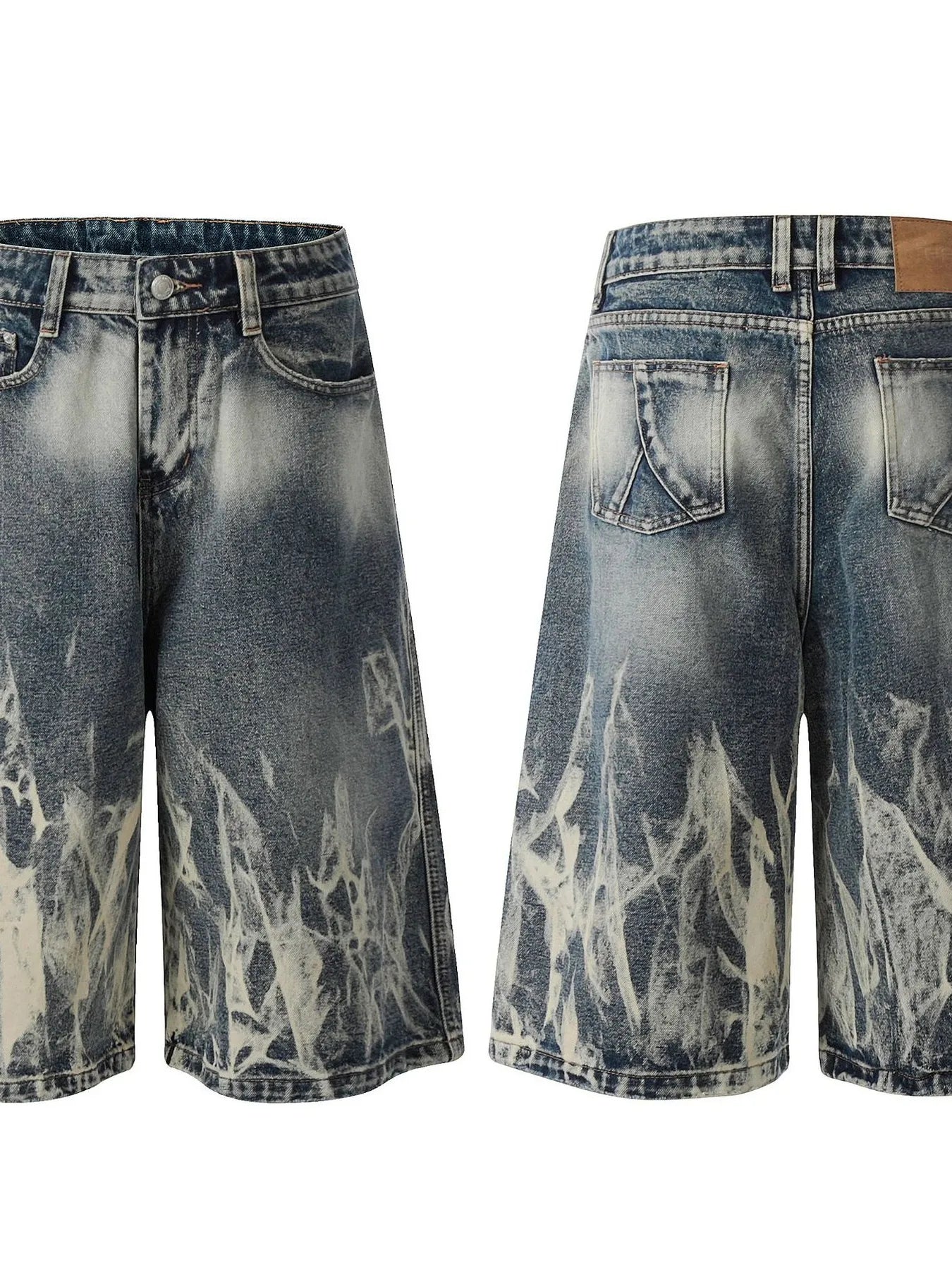 Men's Acid Wash Denim Shorts - cas7m