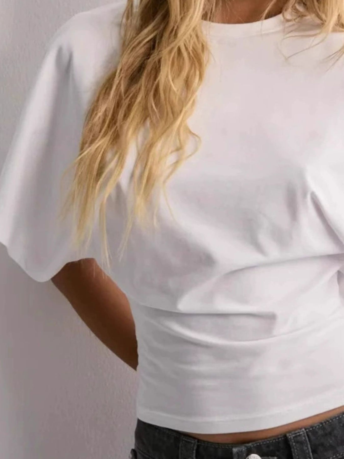 Batwing Sleeve Fitted Waist T-Shirt - cas7m