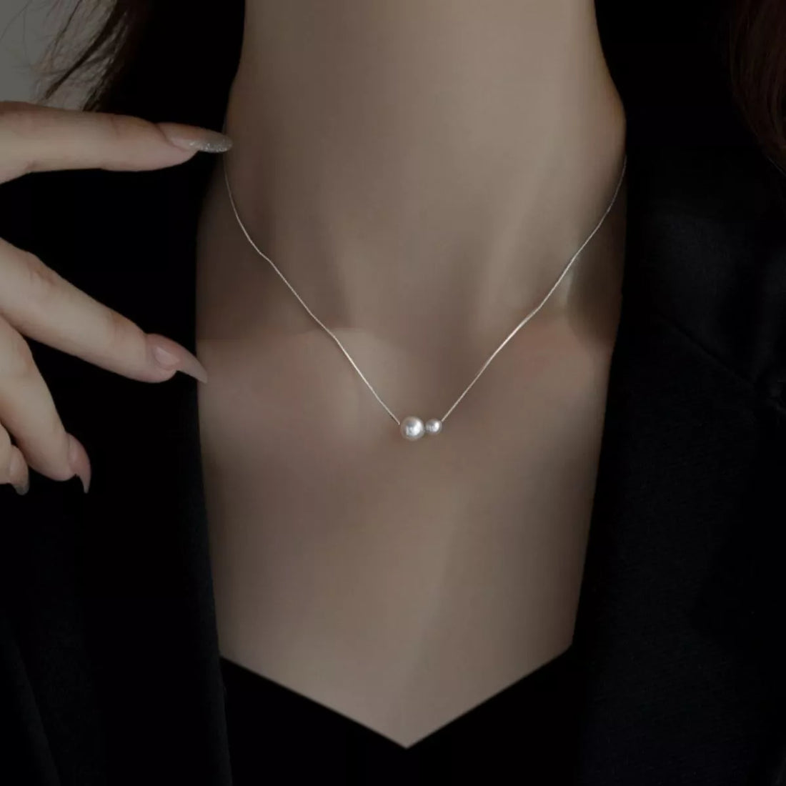925 Sterling Silver Pearl Necklace - cas7m