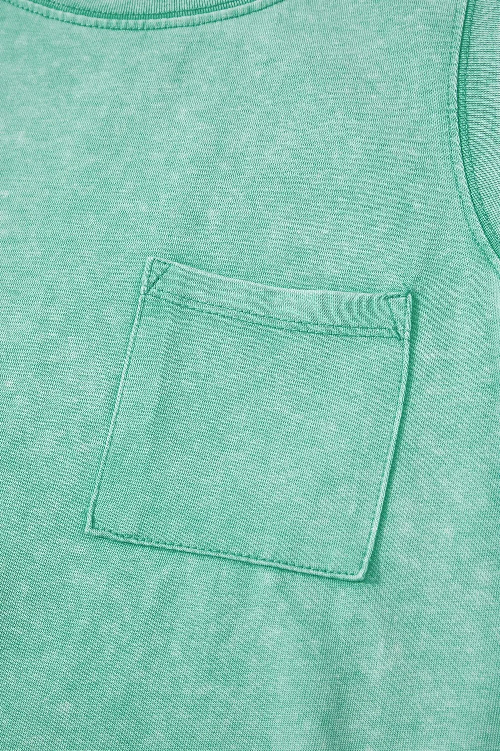 Round Neck Tank with Chest Pocket - cas7m