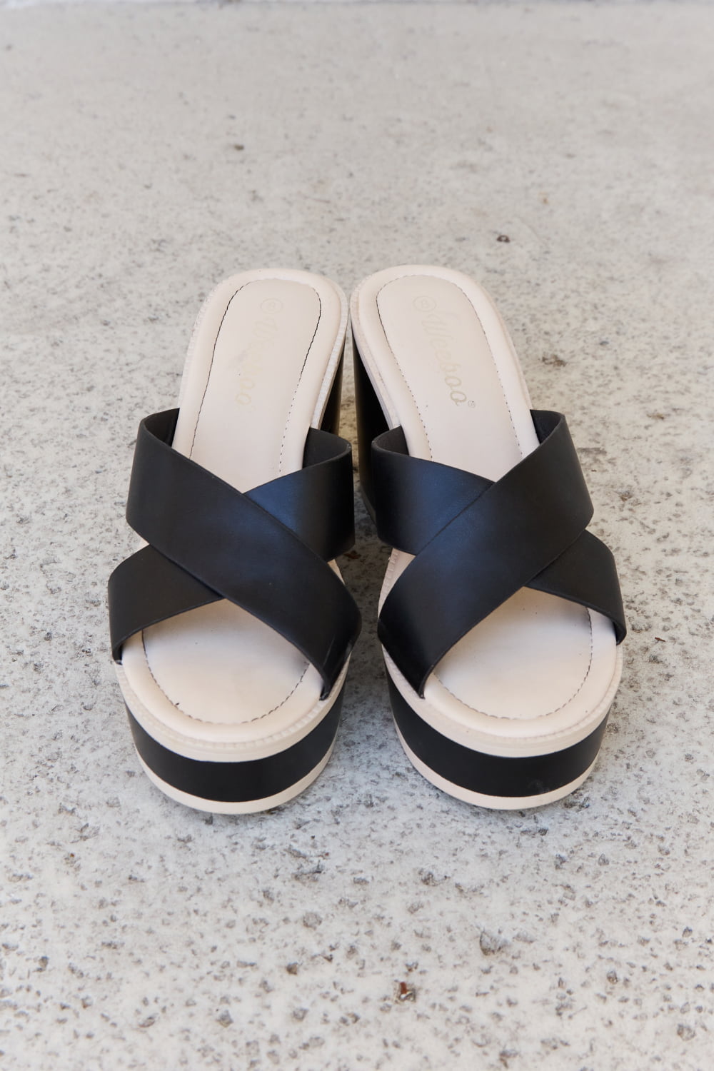 Weeboo Cherish The Moments Contrast Platform Sandals in Black - cas7m