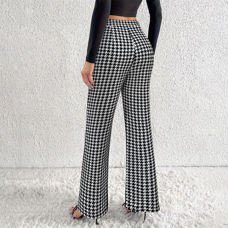 Faux Pocket Fastener Decoration Straight Wide Leg Pants Trousers - cas7m