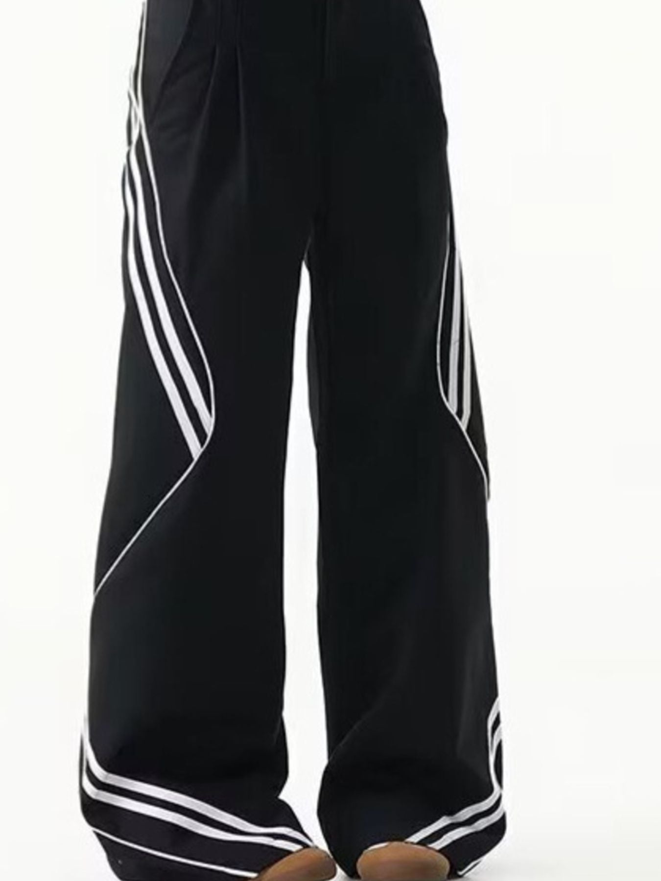 Men's Plus Size Striped Wide Leg Pants - cas7m