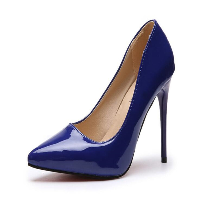 Trendy Pointed Toe High Heels with Glossy Finish