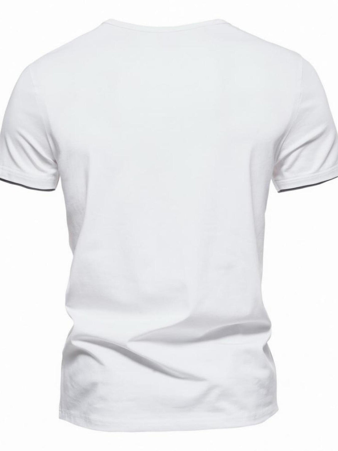 Men's Plus Size Slim Fit Notched Casual T-Shirt - cas7m