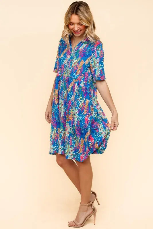 Haptics Johnny Collar Babydoll Dress with Side Pockets - cas7m