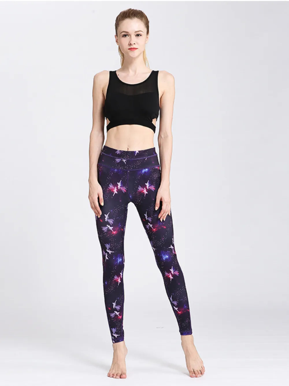 Ultra-Stretch Basic Yoga Pants - Polyester Spandex Blend - cas7m