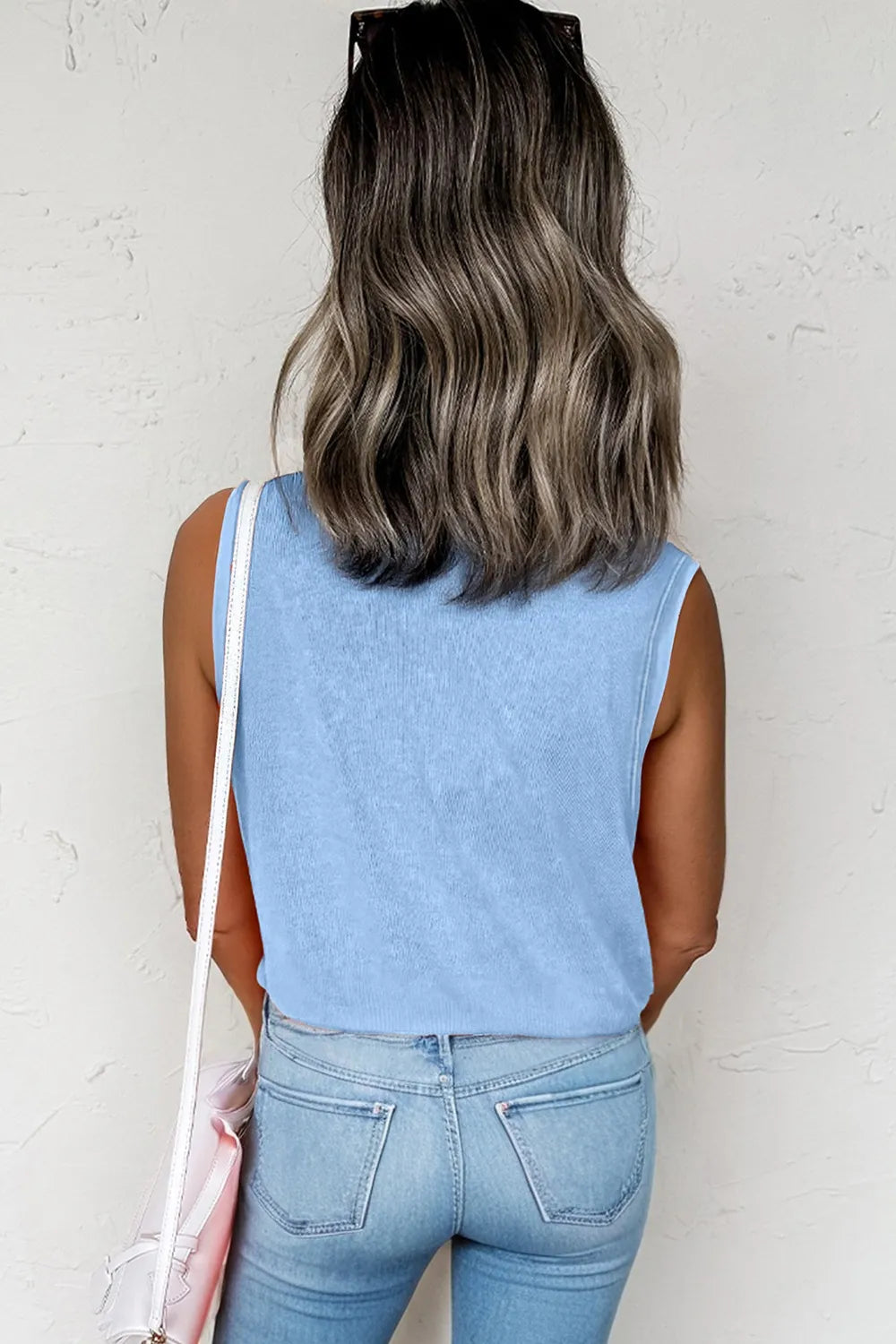 Round Neck Tank with Chest Pocket - cas7m