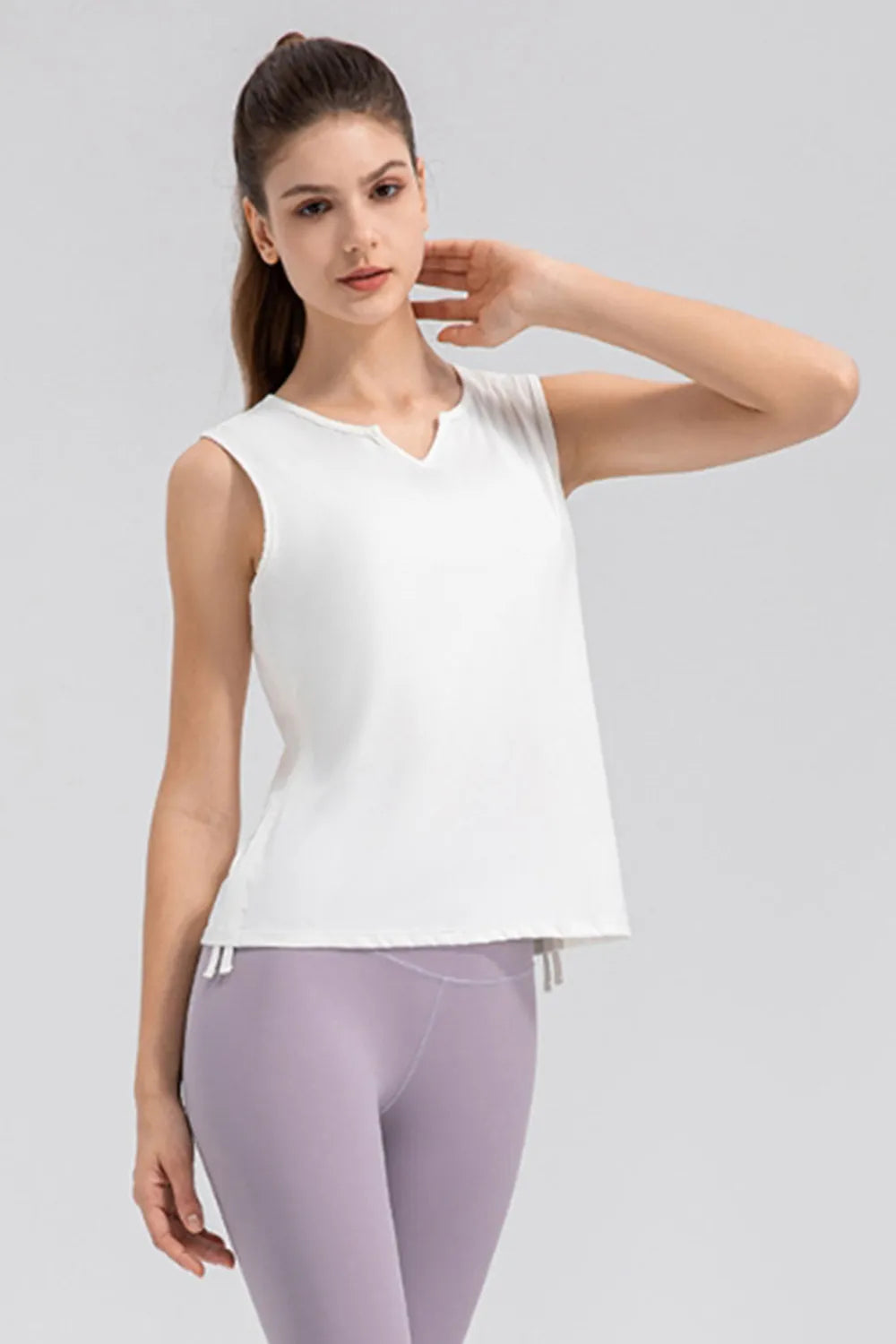 Notched Wide Strap Active Tank - cas7m